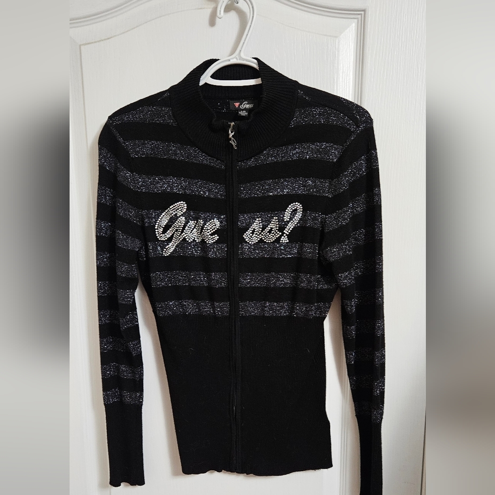 Guess Zip Up Cardigan size Large